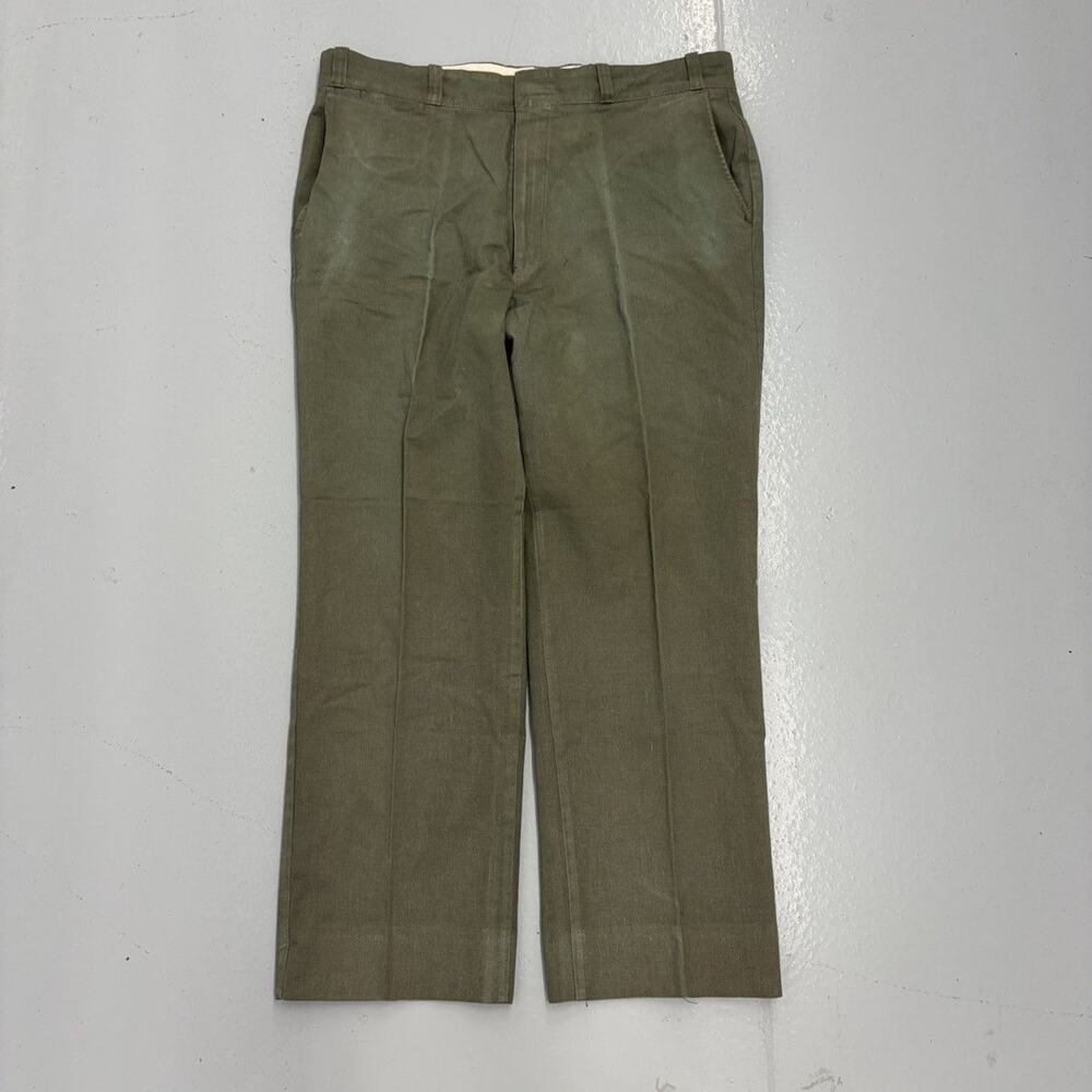 Vintage 60s Sears Green Sanforized Workwear Chinos 36x28